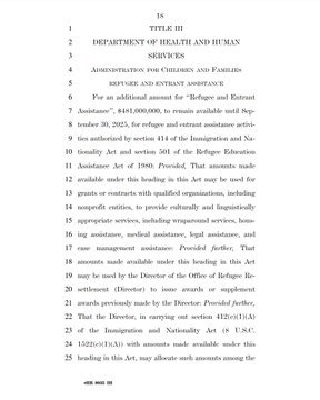 Title III, Section 481 Billions to Finance Invasion of Our Borders. What Does this have to do with Ukraine or Israel?