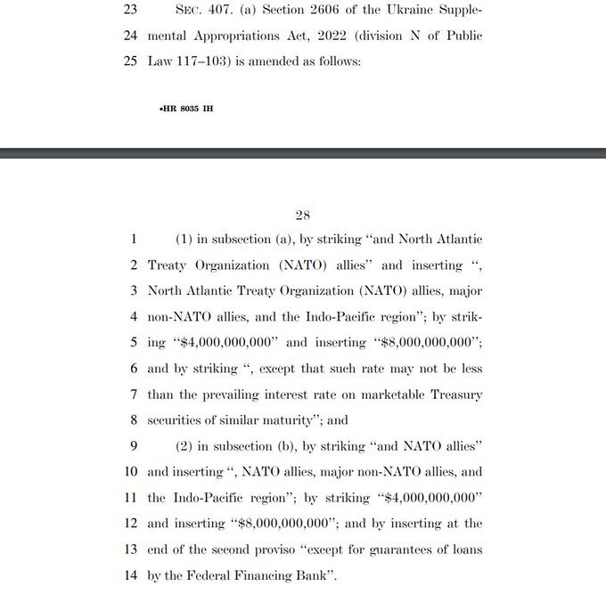 This Loan authorization allows Joe to up the ante to Ukaine to just about aby amount he wishes. AllI'm sure comes with a huge kick back to the "Big Guy"and jis pals. 