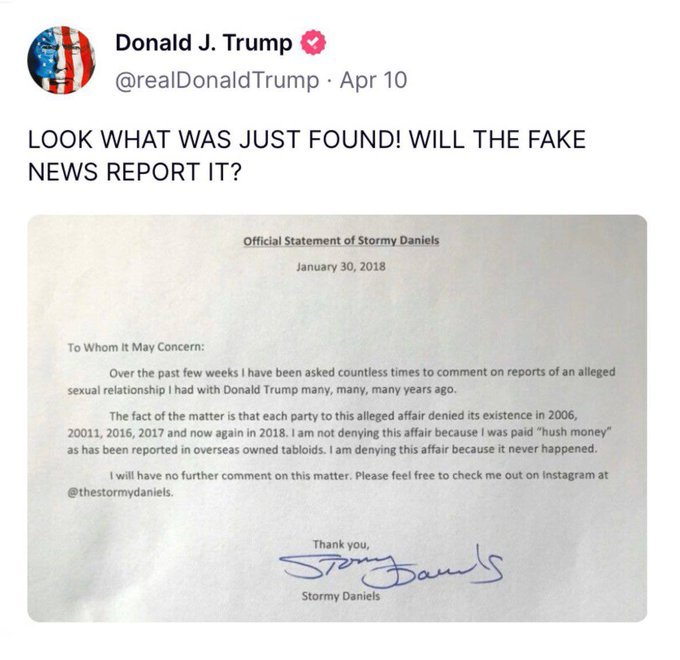 Here is the Affidavit Srormy Daniels Signed Affirming She Never Had An Affair With Trump