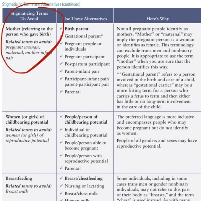 Biden Attacks Motherhood By RTequiring All FGederal Agencies To Refer to Mothers as Birth Parent or some other woke term. 