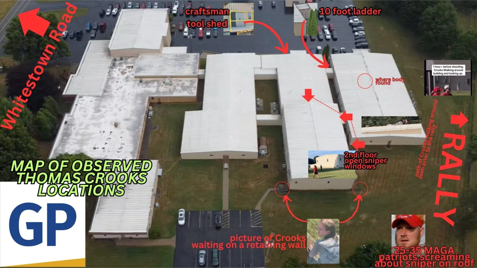 This Illustration from the GP clearly shows the Secret Service Could Have Stopped the shooting long befor eit occured,Instead they allwed Trumpto Take the Stage. This was deliberate and knowing attempt to Kill Trump