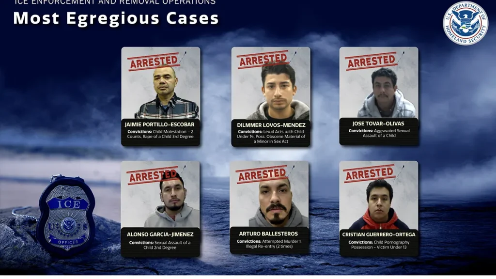 The Most Egregium That Have Been Caught So Far. Most Have Serious Criminal Records in Native Countries, Released to Go to US and Never Return