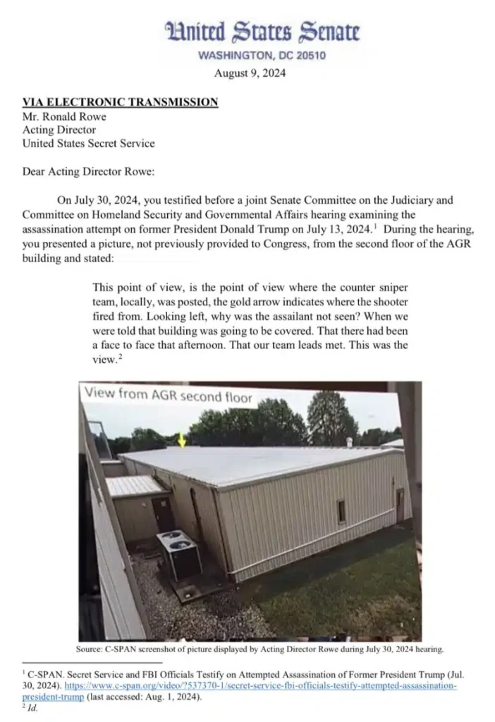 Letter to Secret Service Director Rowe detailing hos his explanation was entirely false
