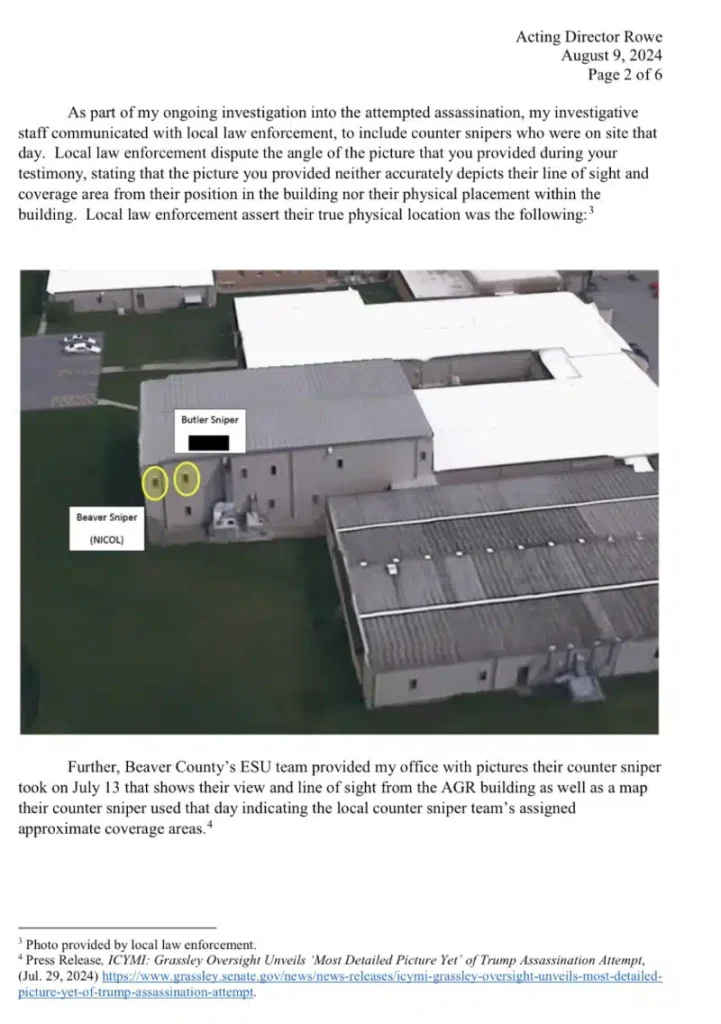 Letter to Secret Service Director Rowe detailing hos his explanation was entirely false