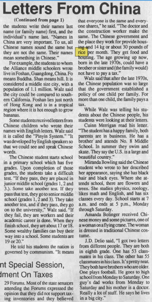 Walz Raught The Glories of Chinese Communism To His Students.